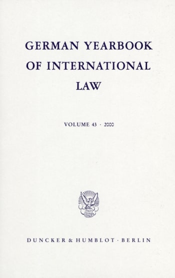 Cover: German Yearbook of International Law / Jahrbuch für Internationales Recht