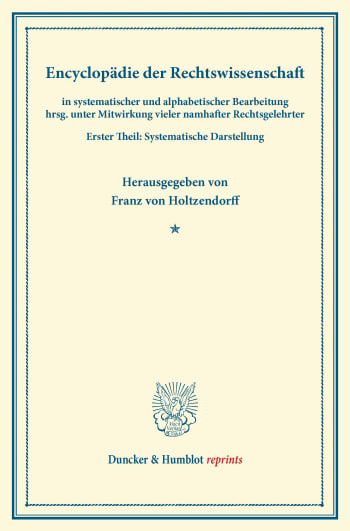 Cover: Encyclopädie der Rechtswissenschaft