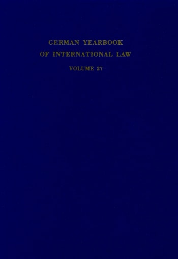 Cover: German Yearbook of International Law / Jahrbuch für Internationales Recht