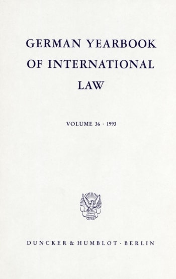 Cover: German Yearbook of International Law / Jahrbuch für Internationales Recht