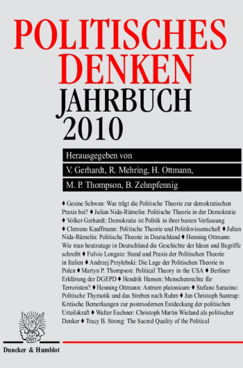 Cover: Politisches Denken. Jahrbuch 2010