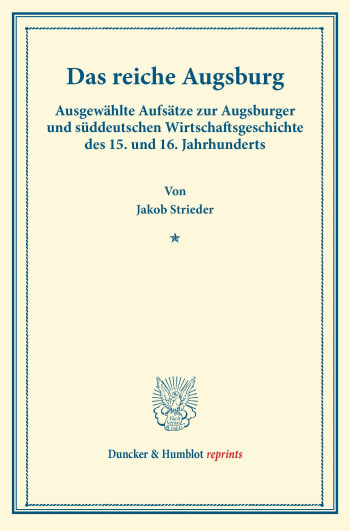 Cover: Das reiche Augsburg