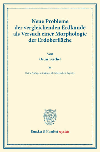 Cover: Neue Probleme der vergleichenden Erdkunde als Versuch einer Morphologie der Erdoberfläche