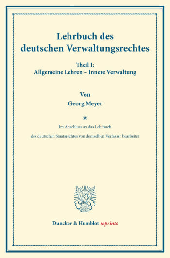 Cover: Lehrbuch des deutschen Verwaltungsrechtes