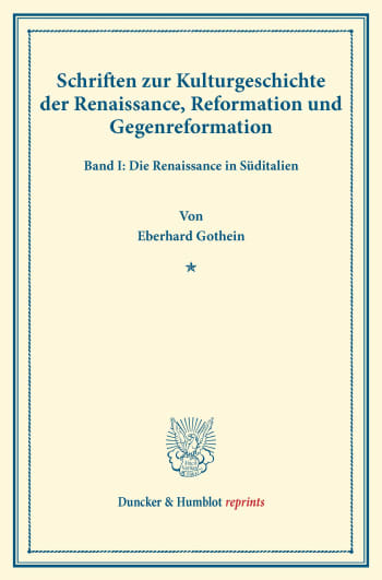 Cover: Schriften zur Kulturgeschichte der Renaissance, Reformation und Gegenreformation