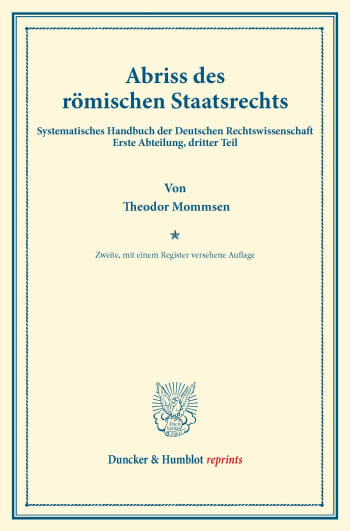 Cover: Abriss des römischen Staatsrechts