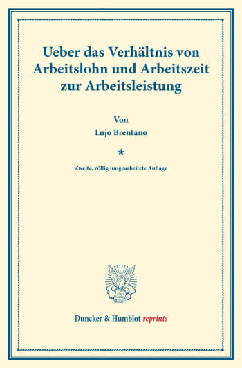 Cover: Ueber das Verhältnis von Arbeitslohn und Arbeitszeit zur Arbeitsleistung