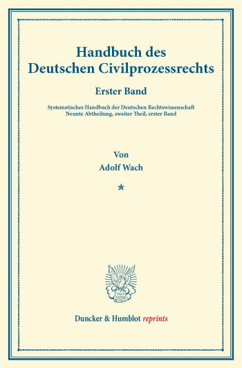 Cover: Handbuch des Deutschen Civilprozessrechts