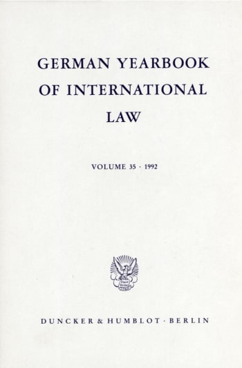 Cover: German Yearbook of International Law / Jahrbuch für Internationales Recht