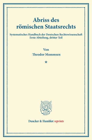 Cover: Abriss des römischen Staatsrechts