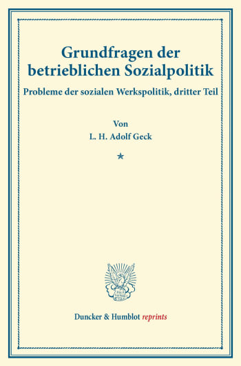 Cover: Grundfragen der betrieblichen Sozialpolitik