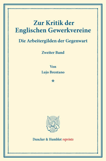 Cover: Zur Kritik der Englischen Gewerkvereine