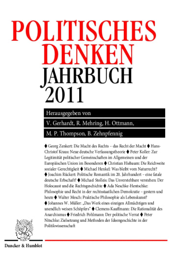 Cover: Politisches Denken. Jahrbuch 2011