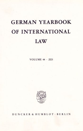 Cover: German Yearbook of International Law / Jahrbuch für Internationales Recht