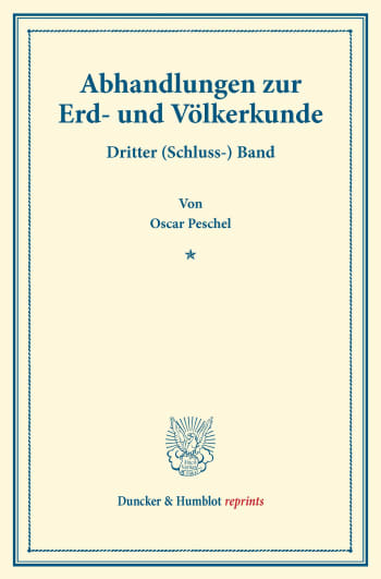 Cover: Abhandlungen zur Erd- und Völkerkunde