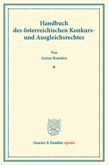 Cover: Handbuch des österreichischen Konkurs- und Ausgleichsrechtes