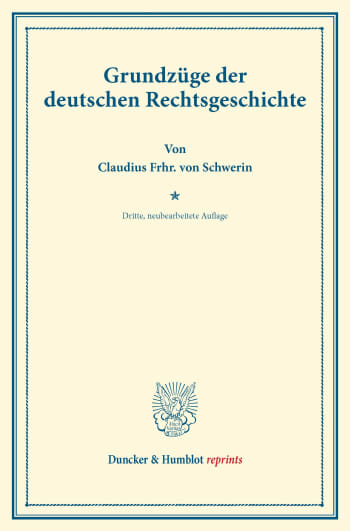 Cover: Grundzüge der deutschen Rechtsgeschichte