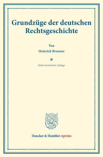 Cover: Grundzüge der deutschen Rechtsgeschichte