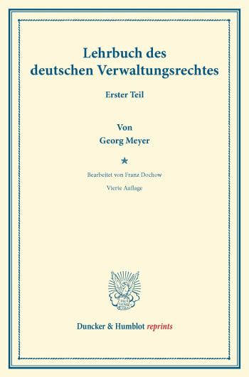 Cover: Lehrbuch des deutschen Verwaltungsrechts