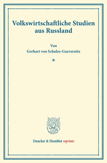 Cover: Volkswirtschaftliche Studien aus Rußland