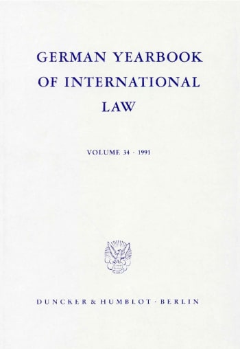 Cover: German Yearbook of International Law / Jahrbuch für Internationales Recht