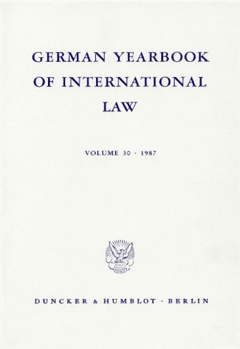 Cover: German Yearbook of International Law / Jahrbuch für Internationales Recht