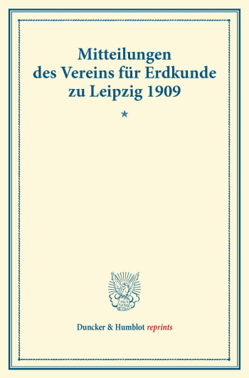 Cover: Mitteilungen des Vereins für Erdkunde zu Leipzig 1909