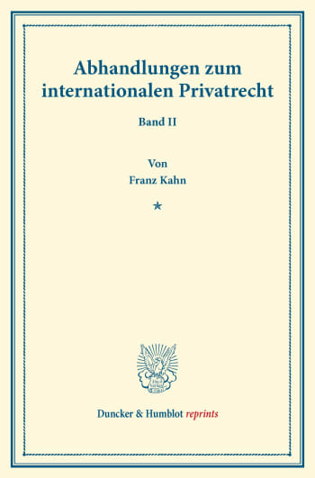 Cover: Abhandlungen zum internationalen Privatrecht