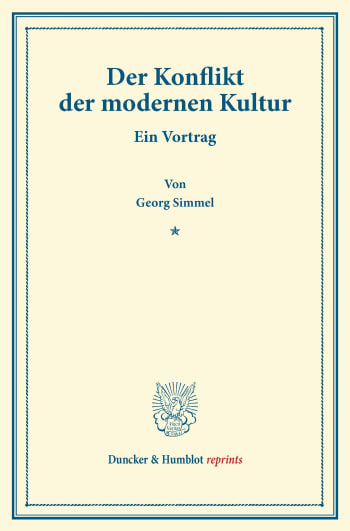 Cover: Der Konflikt der modernen Kultur