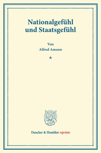 Cover: Nationalgefühl und Staatsgefühl