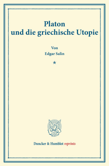 Cover: Platon und die griechische Utopie