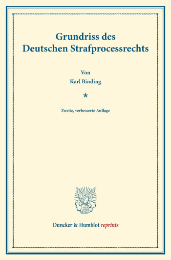 Cover: Grundriss des Deutschen Strafprocessrechts