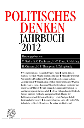 Cover: Politisches Denken. Jahrbuch 2012