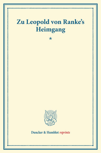 Cover: Zu Leopold von Ranke's Heimgang