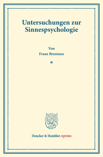 Cover: Untersuchungen zur Sinnespsychologie