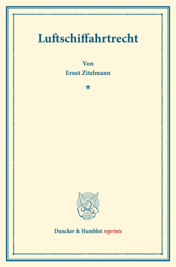 Cover: Luftschiffahrtrecht