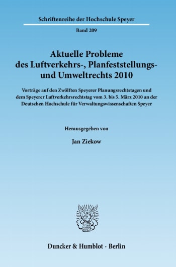 Cover: Aktuelle Probleme des Luftverkehrs-, Planfeststellungs- und Umweltrechts 2010