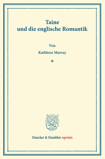 Cover: Taine und die englische Romantik