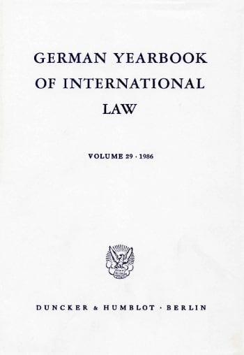 Cover: German Yearbook of International Law / Jahrbuch für Internationales Recht