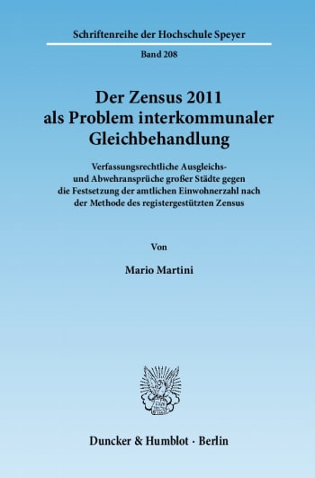 Cover: Der Zensus 2011 als Problem interkommunaler Gleichbehandlung