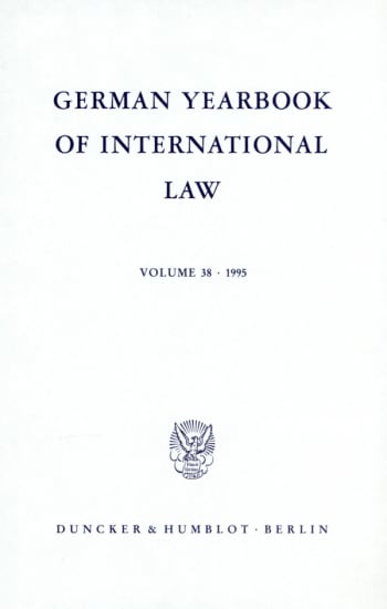 Cover: German Yearbook of International Law / Jahrbuch für Internationales Recht