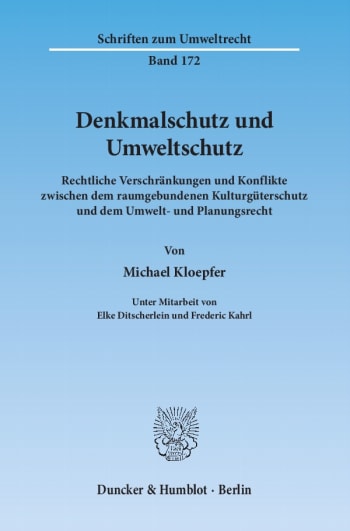 Cover: Denkmalschutz und Umweltschutz