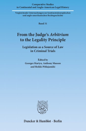 Cover: From the Judge's ›Arbitrium‹ to the Legality Principle