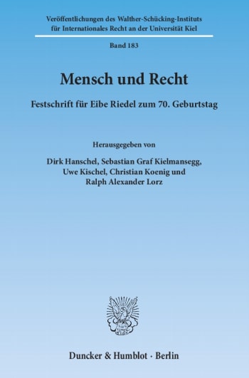 Cover: Mensch und Recht