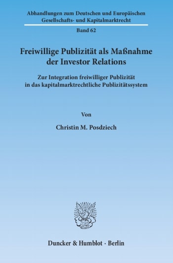 Cover: Freiwillige Publizität als Maßnahme der Investor Relations