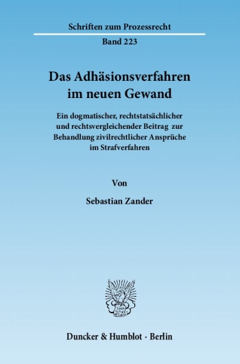 Cover: Das Adhäsionsverfahren im neuen Gewand