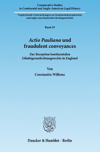 Cover: Actio Pauliana und fraudulent conveyances