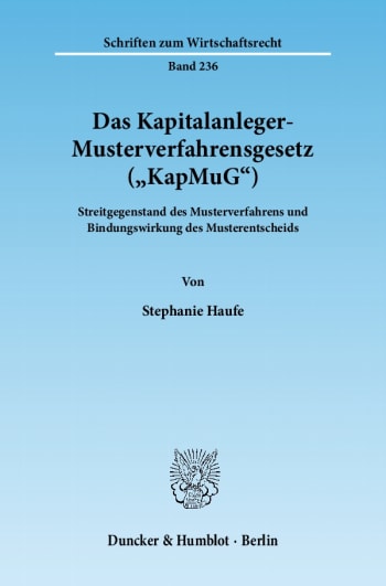 Cover: Das Kapitalanleger-Musterverfahrensgesetz (»KapMuG«)