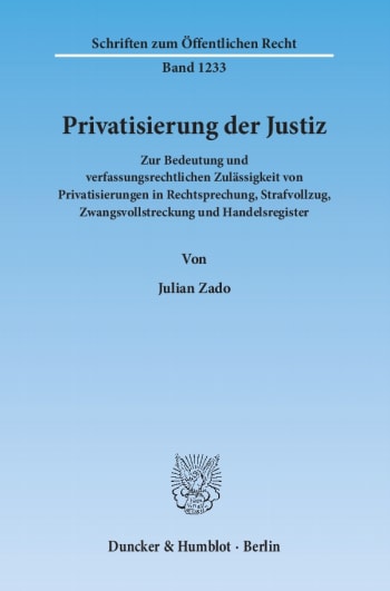 Cover: Privatisierung der Justiz