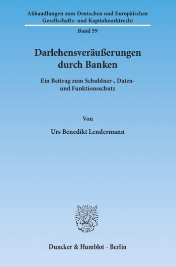 Cover: Darlehensveräußerungen durch Banken